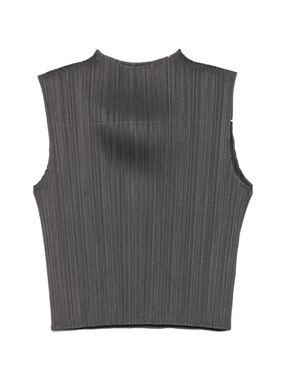 Pleats Please Issey Miyake pleated sleeveless top - Grigio