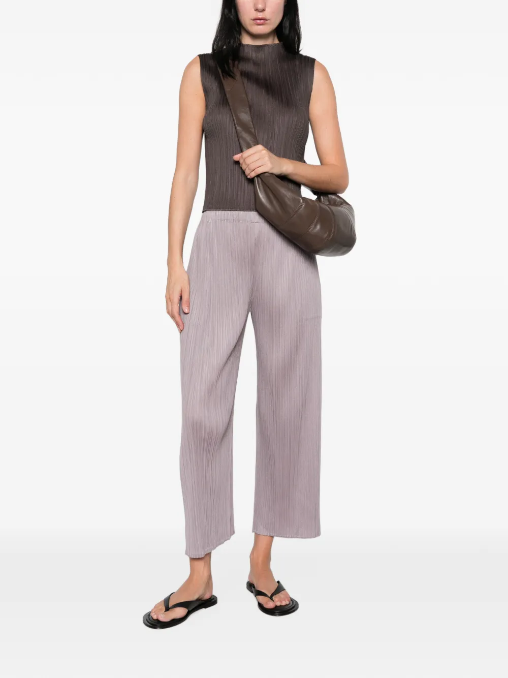 Pleats Please Issey Miyake Geplooide top Grijs