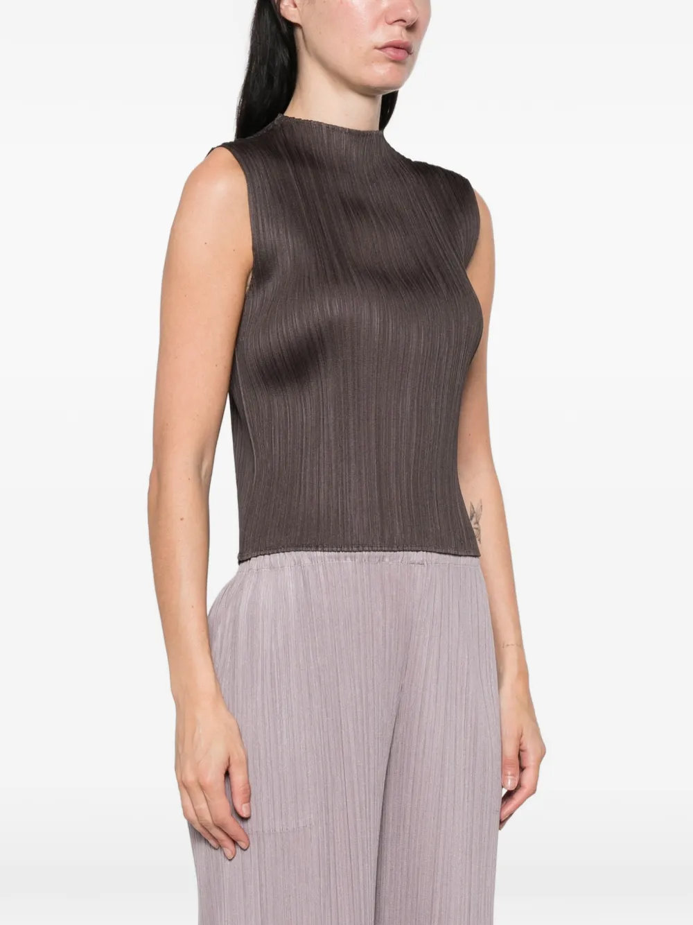 Pleats Please Issey Miyake Geplooide top Grijs