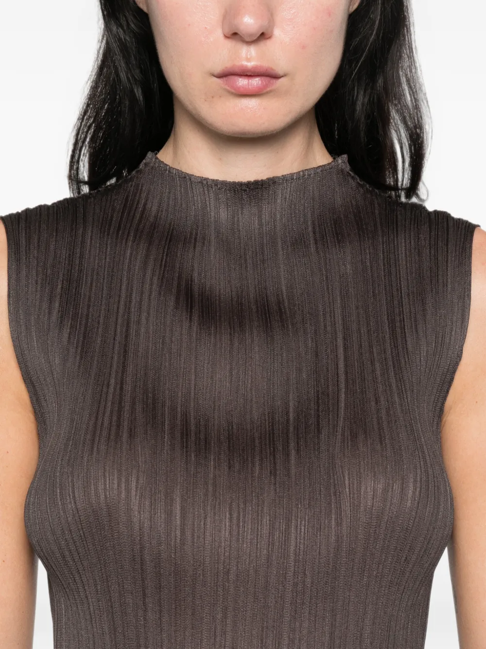 Pleats Please Issey Miyake Geplooide top Grijs