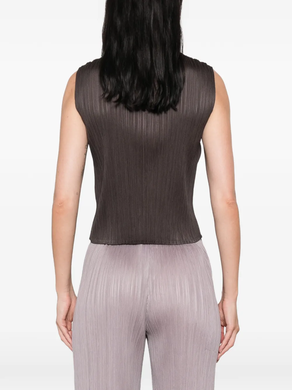 Pleats Please Issey Miyake Geplooide top Grijs