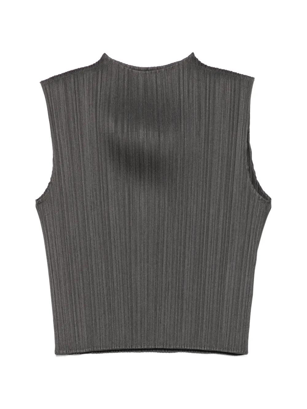 Pleats Please Issey Miyake pleated sleeveless top - Grigio