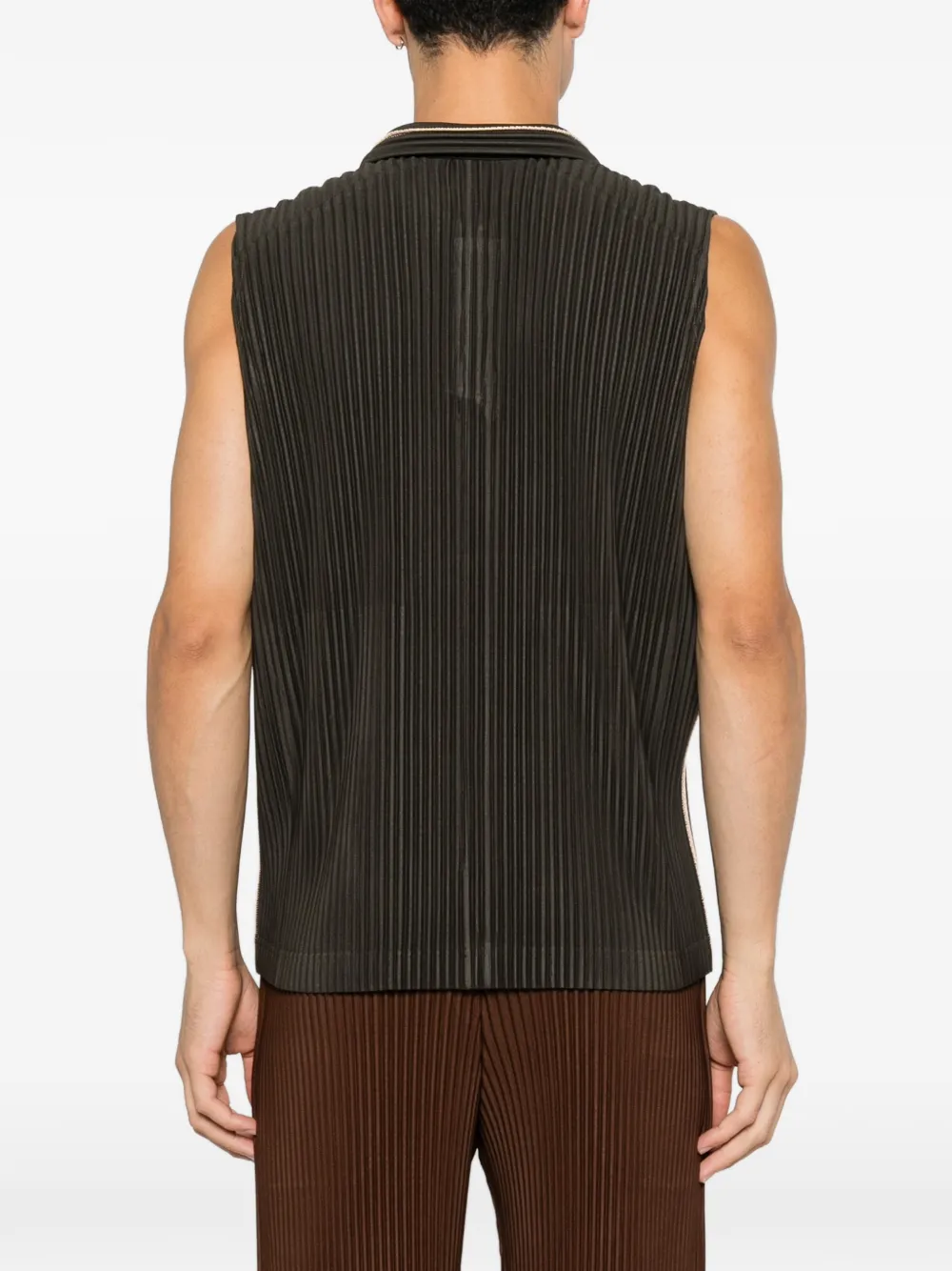Homme Plissé Issey Miyake Geplooide mouwloze trui Groen