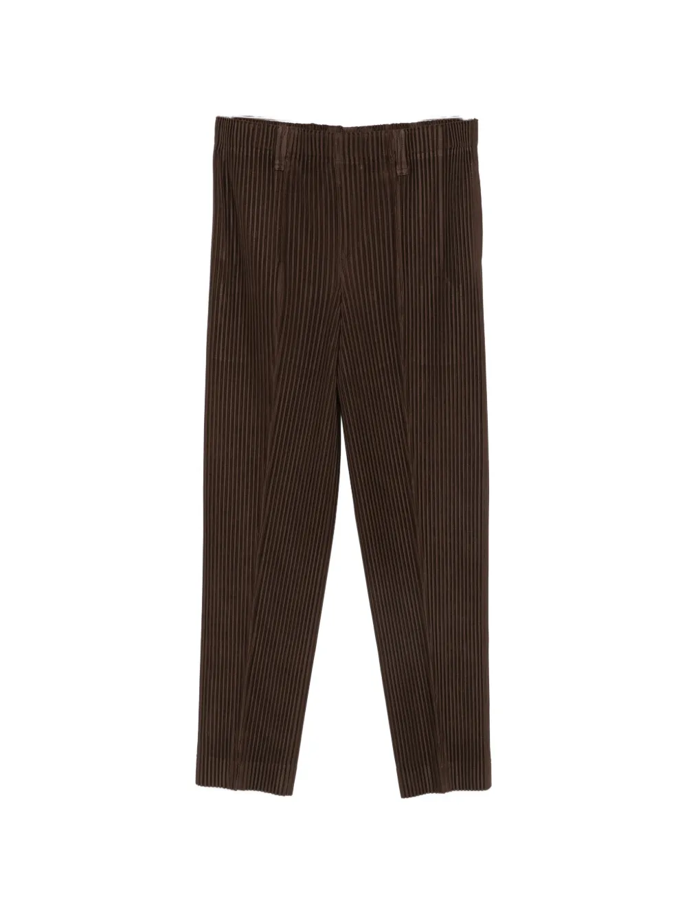 Homme Plissé Issey Miyake pleated slit-hem trousers - Marrone