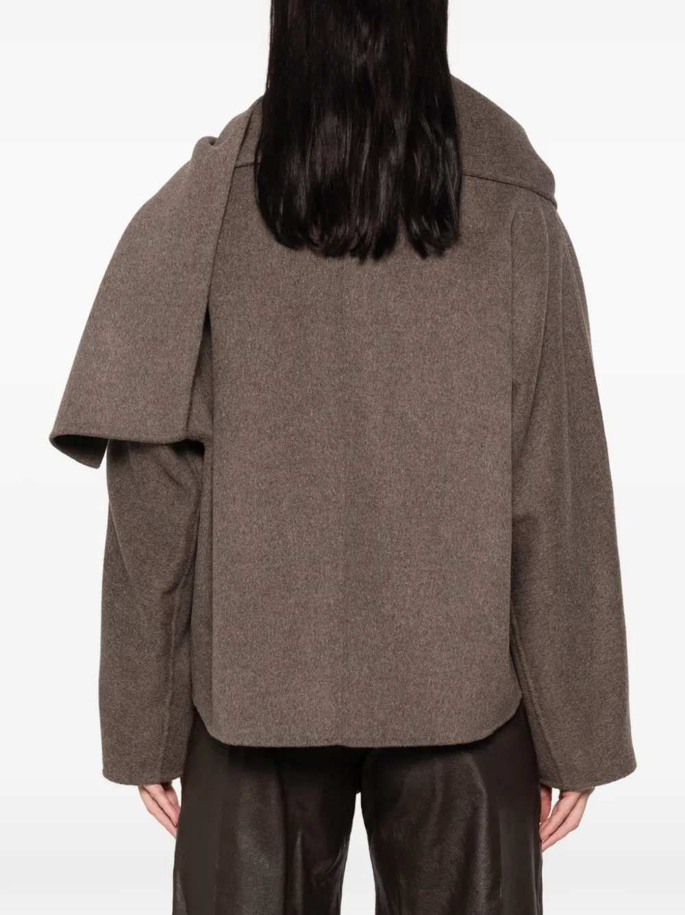 'S Max Mara Button-up jack met sjaaldetail Bruin