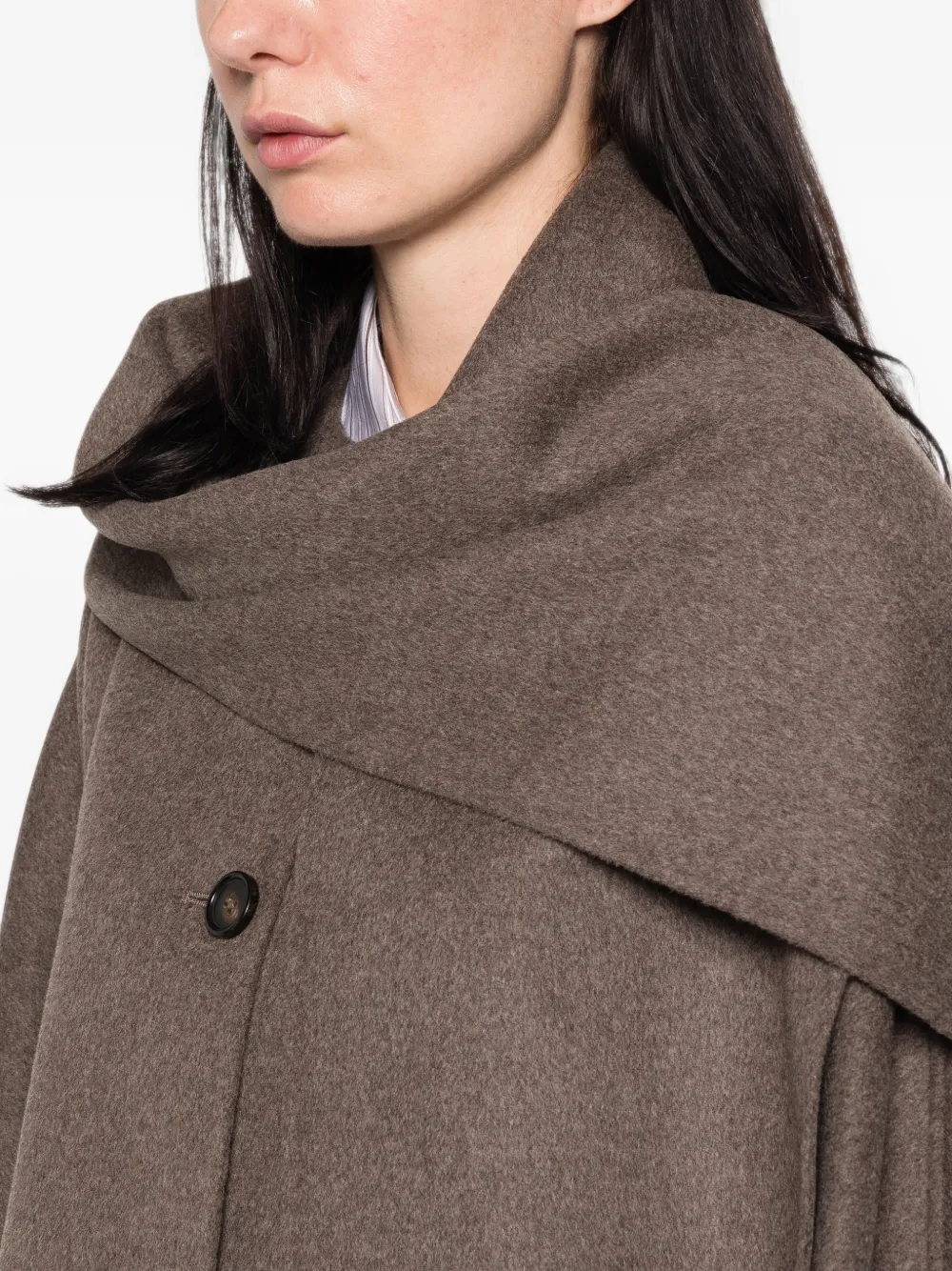 'S Max Mara Button-up jack met sjaaldetail Bruin