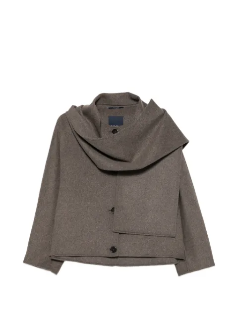'S Max Mara scarf-detail button-up jacket