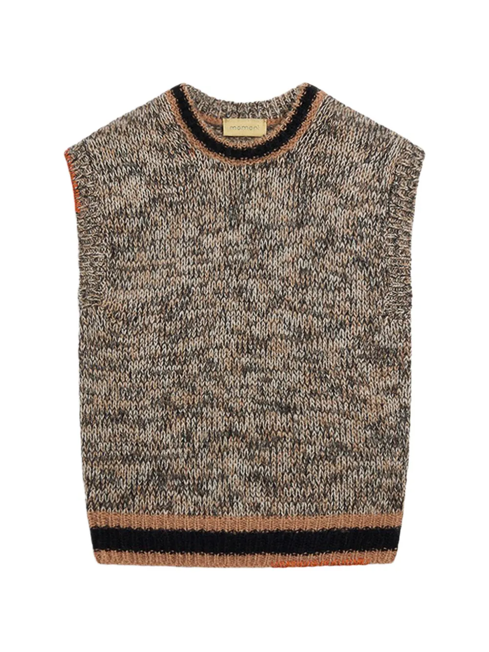 MOMONÌ cable-knit embroidered sleeveless sweater - Toni neutri
