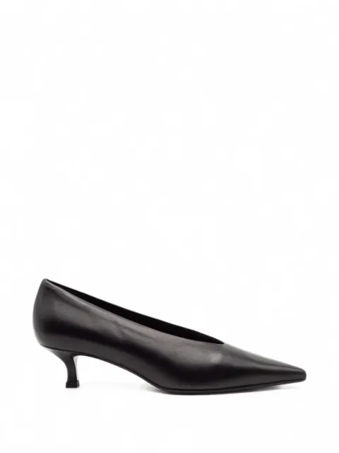 Chantal tapered-toe leather pumps