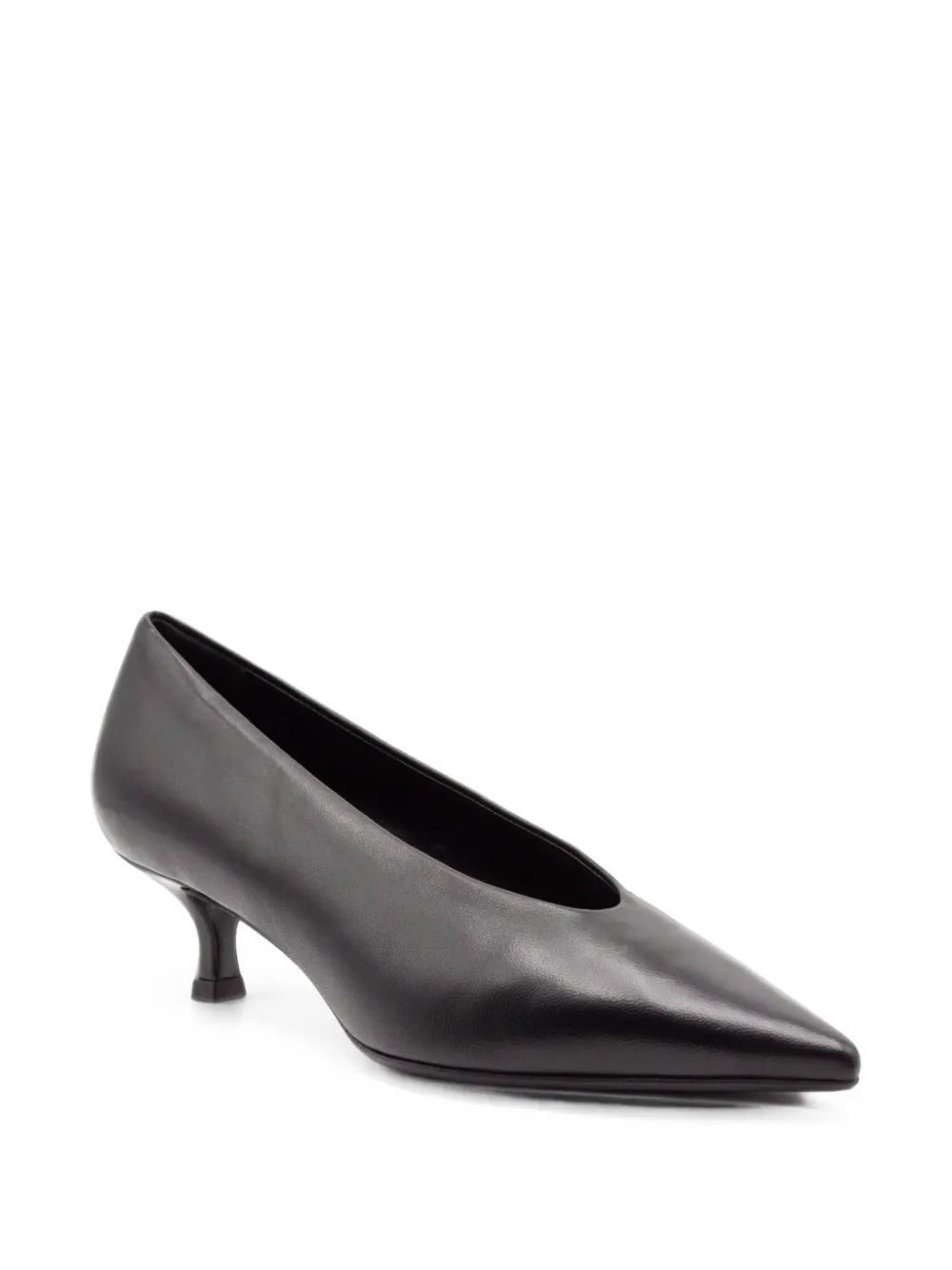Chantal tapered-toe leather pumps Zwart