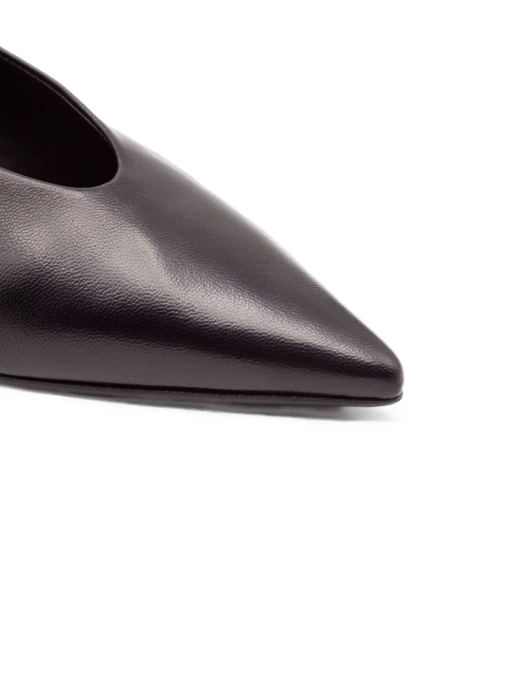 Chantal tapered-toe leather pumps Zwart
