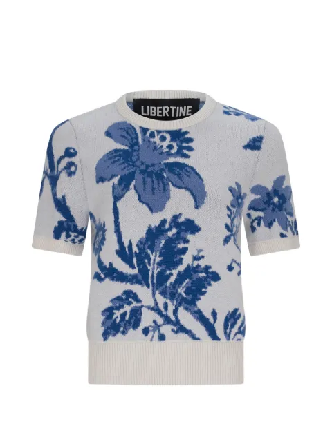 Libertine floral-intarsia short-sleeve sweater