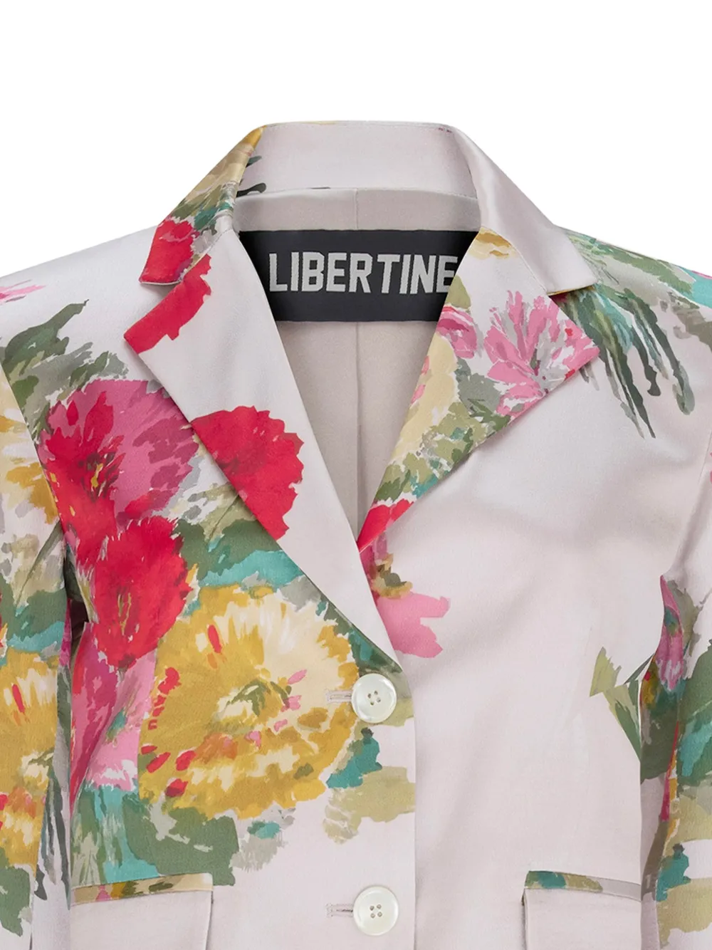 Libertine Pat Nixon zijden blazer met bloemenprint Beige