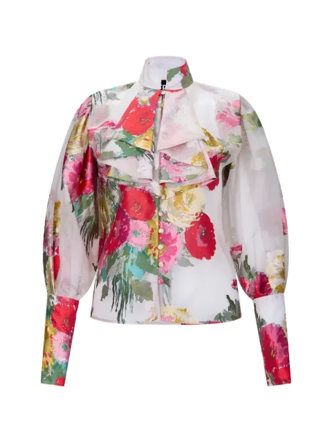 Libertine Pat Nixon ruffled floral-print blouse