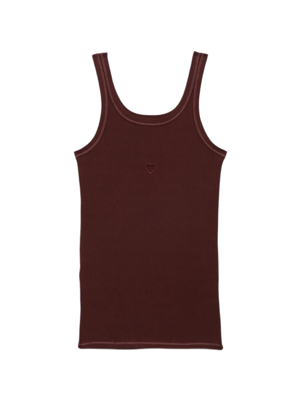 Baserange Heart-cutout Ribbed Tank Top In Red