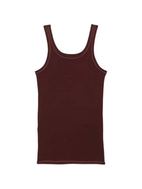 Baserange heart-cutout ribbed tank top