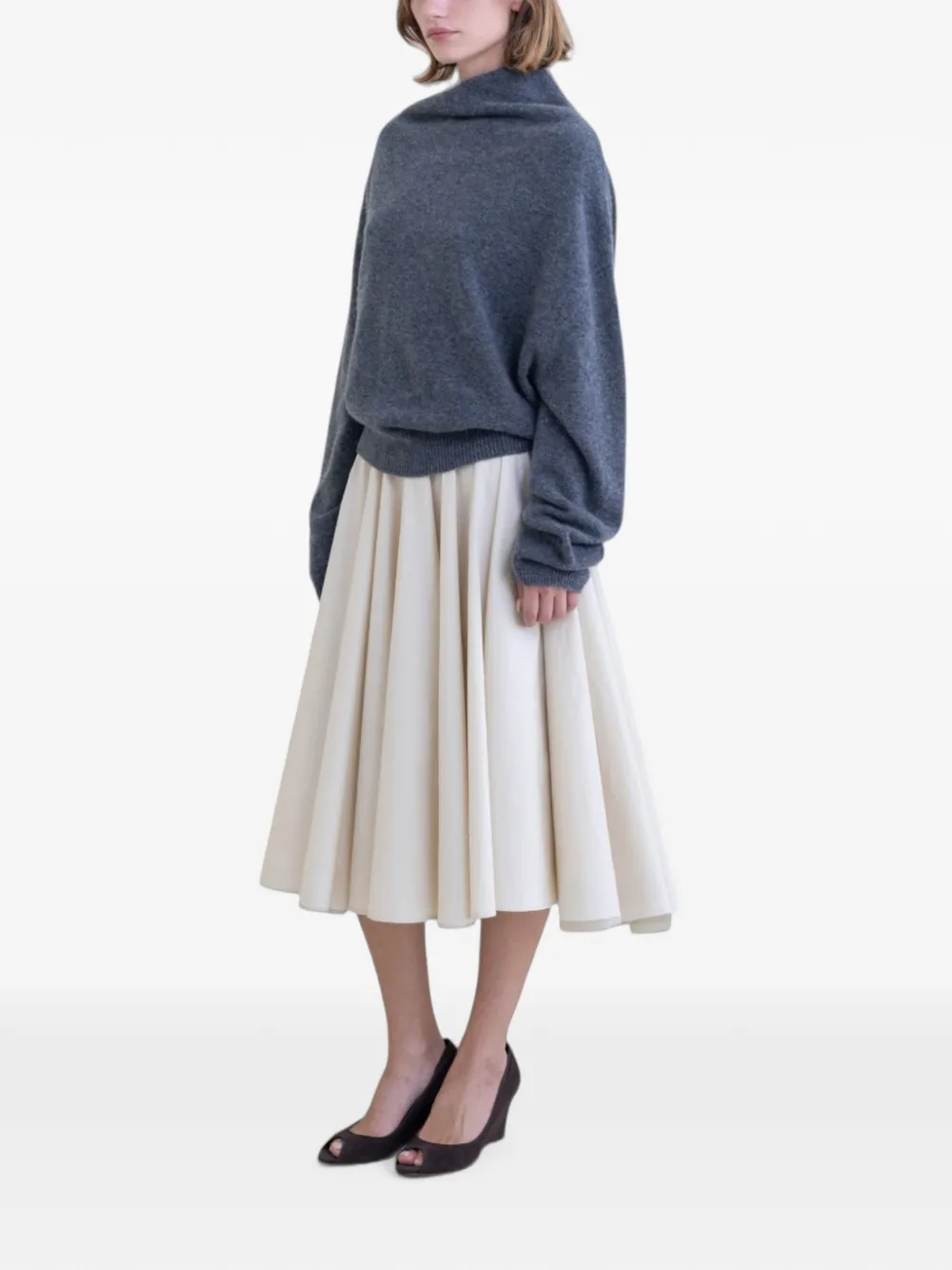 BELLE ANNA Reve trui met asymmetrische hals Grijs