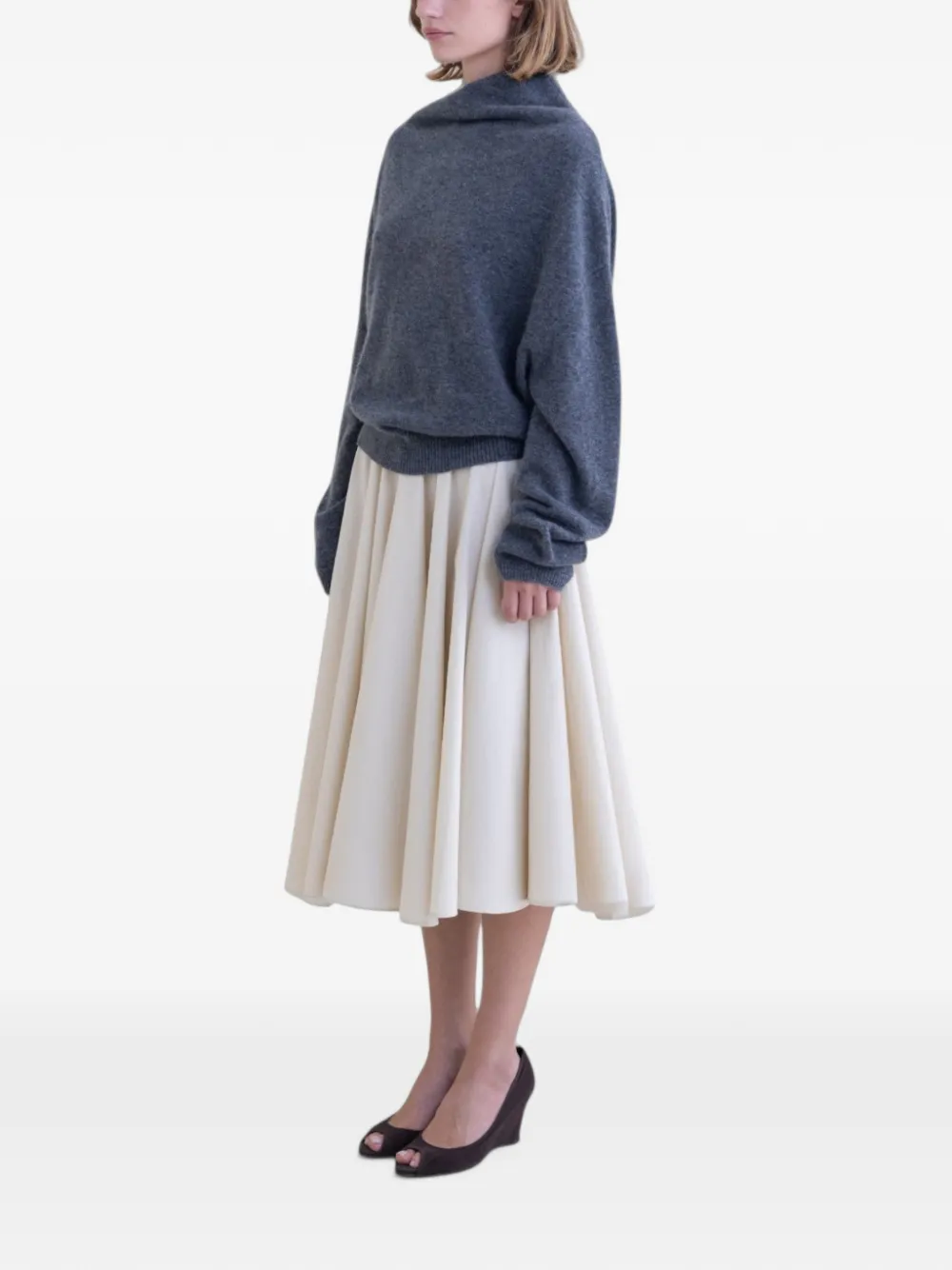 BELLE ANNA Reve trui met asymmetrische hals Grijs