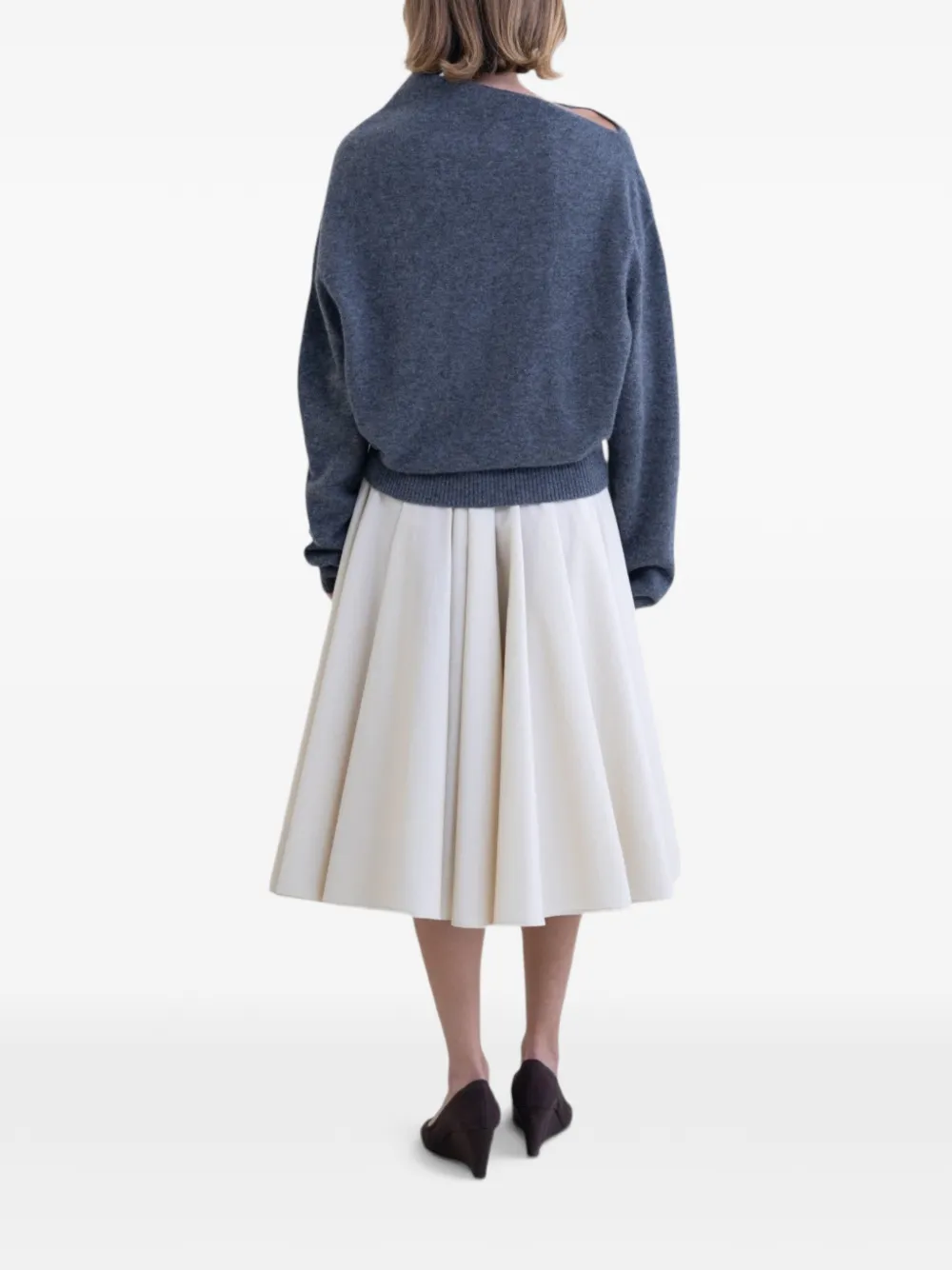 BELLE ANNA Reve trui met asymmetrische hals Grijs