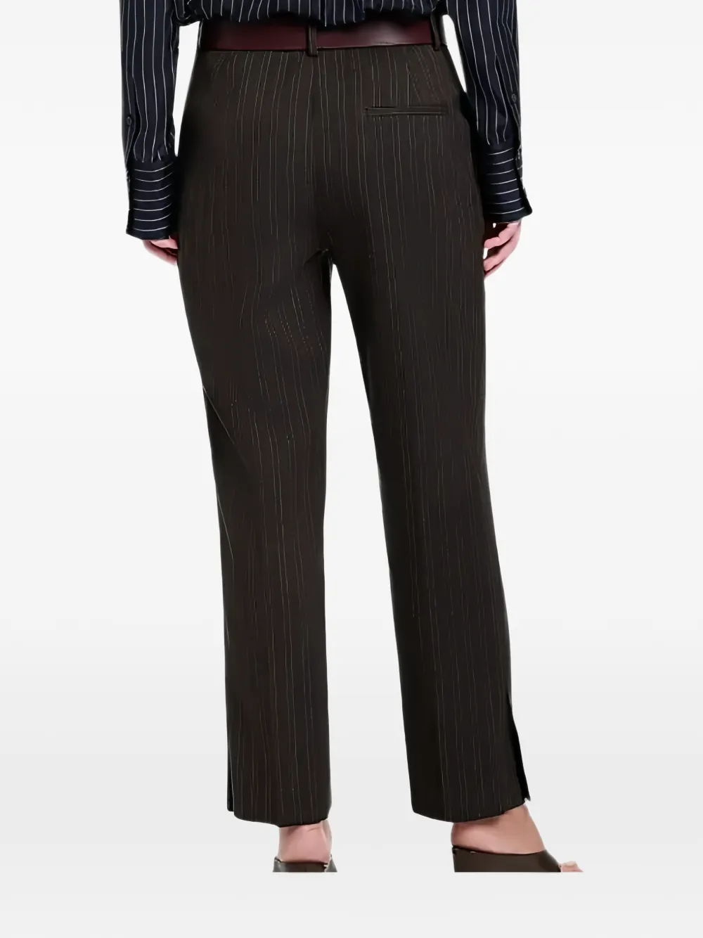 TWP Roberts wollen broek met krijtstreep Bruin