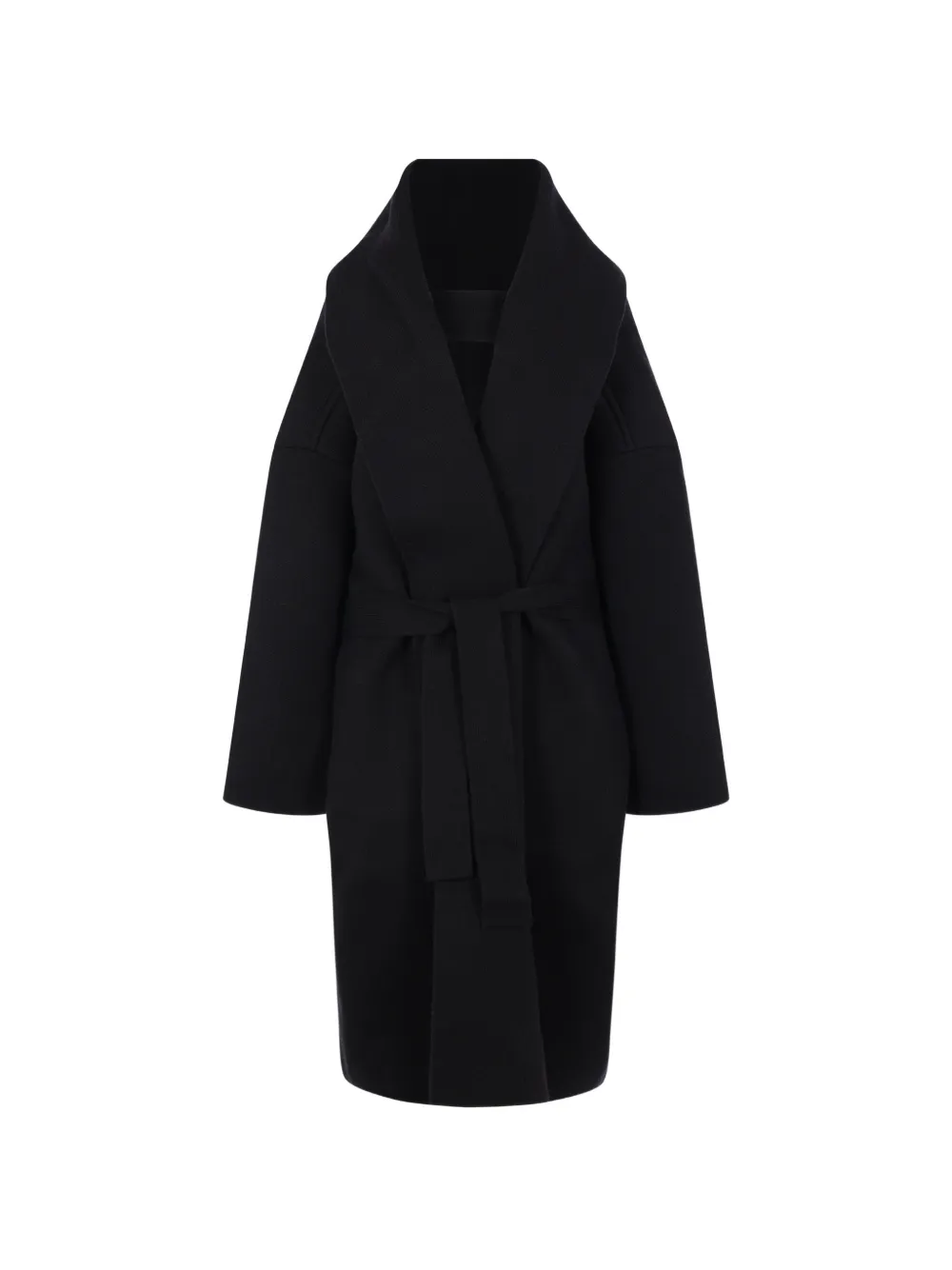 Cfcl Shawl-collar Wrap Coat In Black