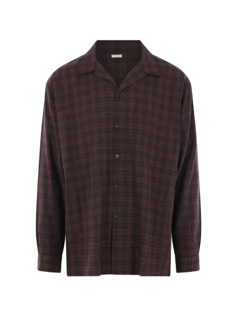 A.PRESSE check-pattern slub-silk shirt