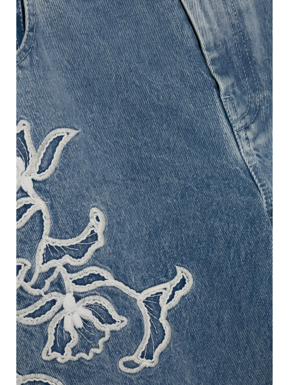 SIMKHAI Porter jeans met borduurwerk Blauw