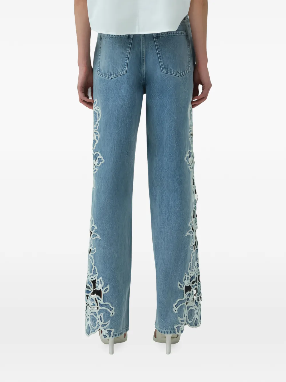 SIMKHAI Porter jeans met borduurwerk Blauw