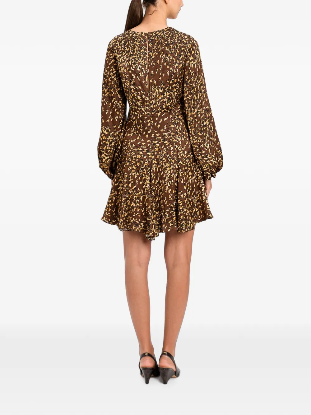 TWINSET animal-print V-neck mini dress Bruin