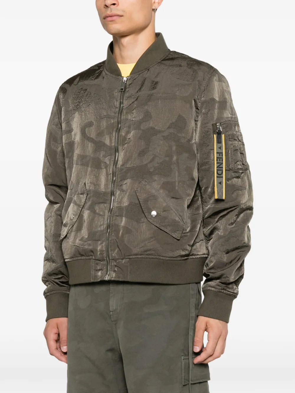FENDI Jack met camouflageprint Groen