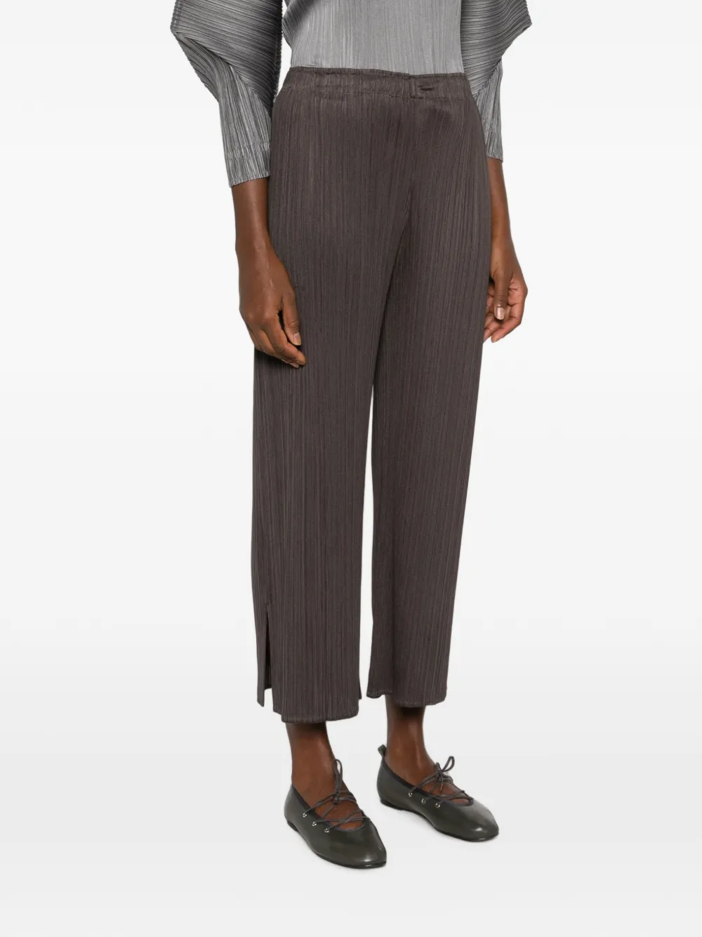 Pleats Please Issey Miyake August plooibroek met wijde pijpen Grijs