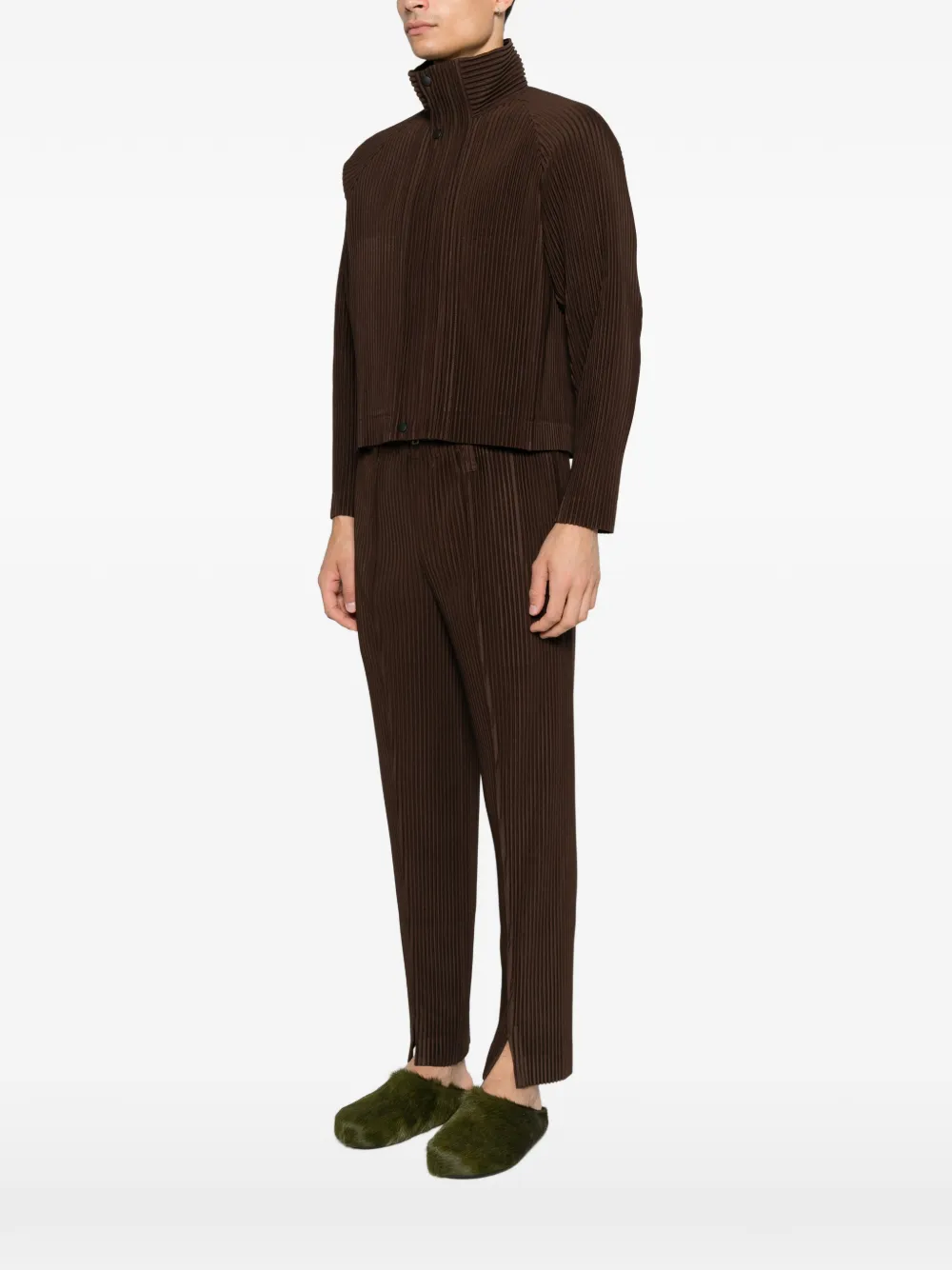 Homme Plissé Issey Miyake Plissé trui met raglan mouwen Bruin
