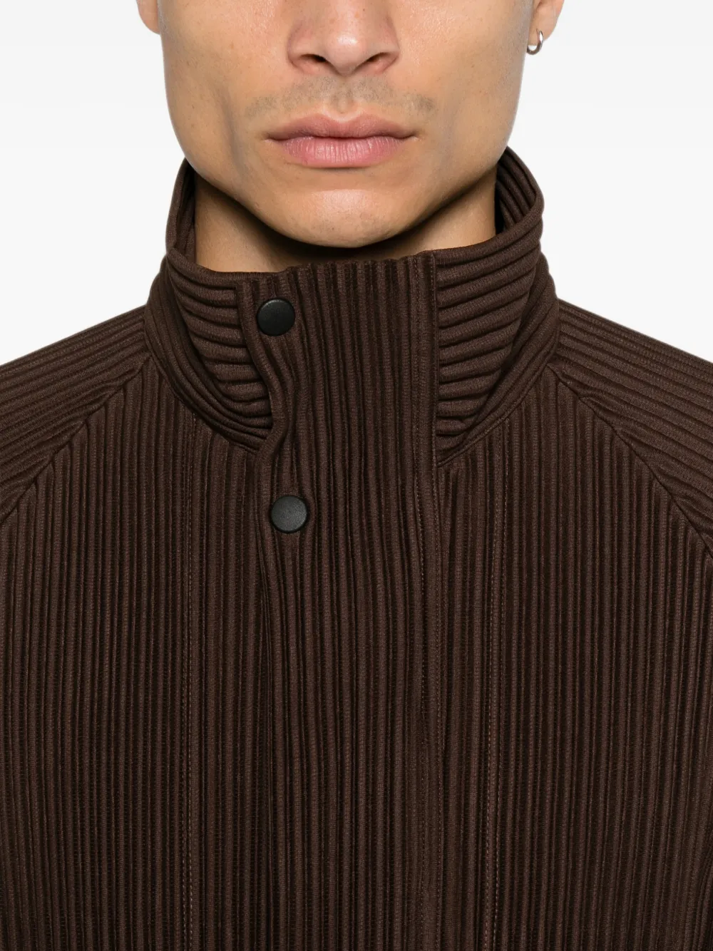 Homme Plissé Issey Miyake Plissé trui met raglan mouwen Bruin