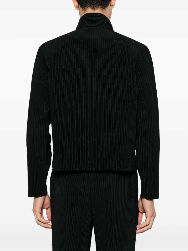 Homme Plissé Issey Miyake Pleated high-neck Jacket | Black | FARFETCH
