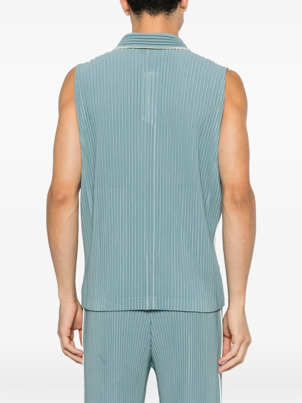 Homme Plissé Issey Miyake Geplooide mouwloze trui Blauw