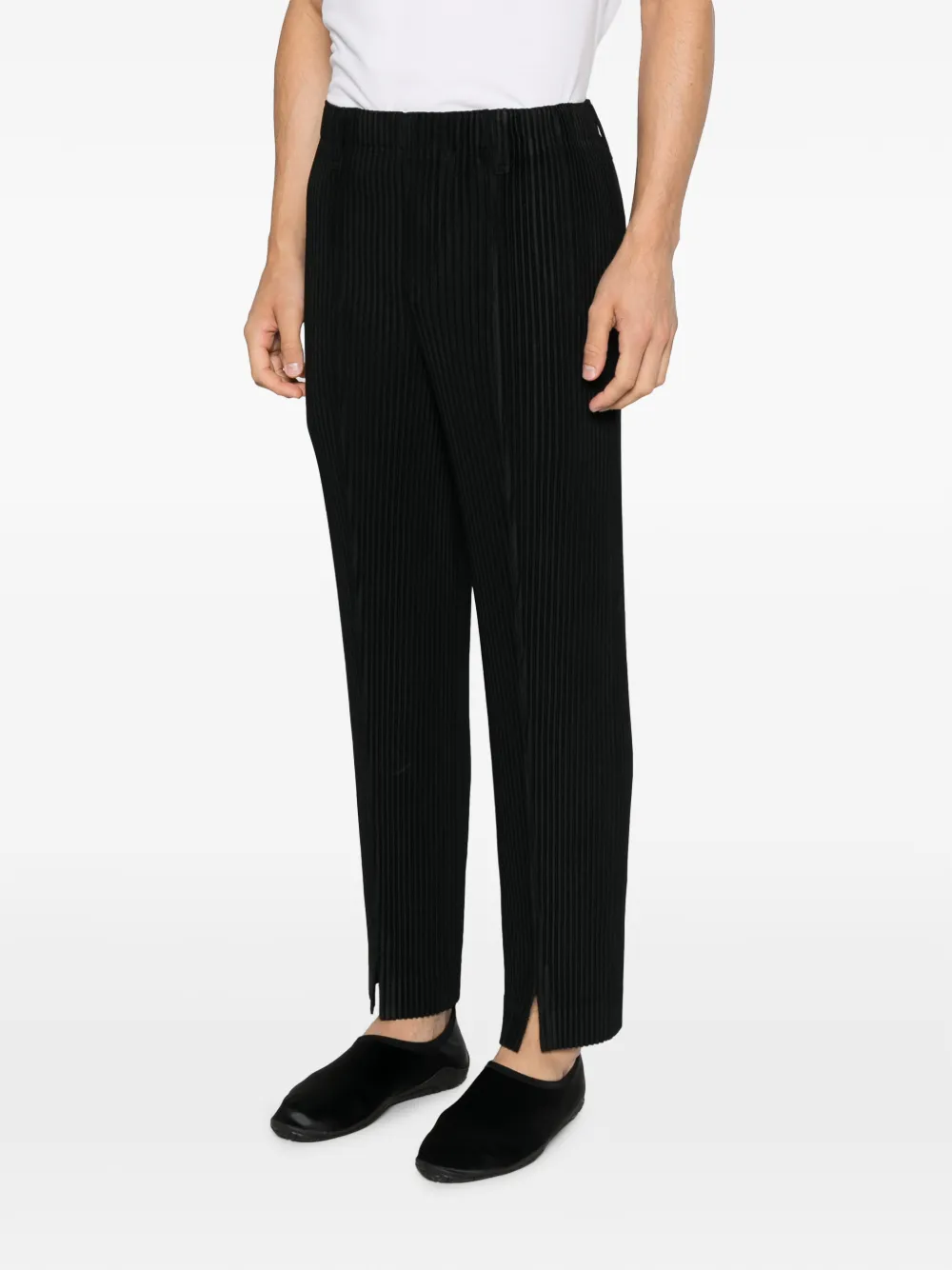 Homme Plissé Issey Miyake Plooibroek met split bij de zoom Zwart