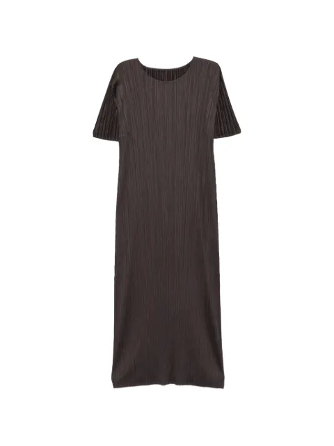 Pleats Please Issey Miyake pleated short-sleeve midi dress