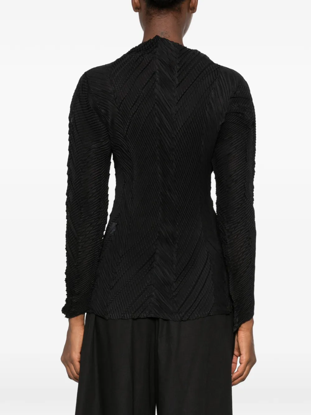 Issey Miyake Top met geplooide textuur Zwart