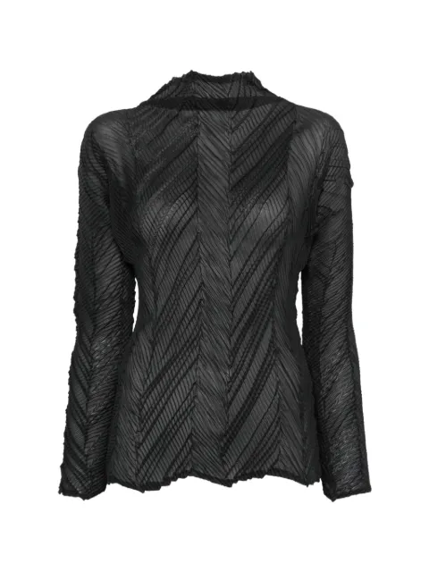Issey Miyake 플리츠 텍스처 탑