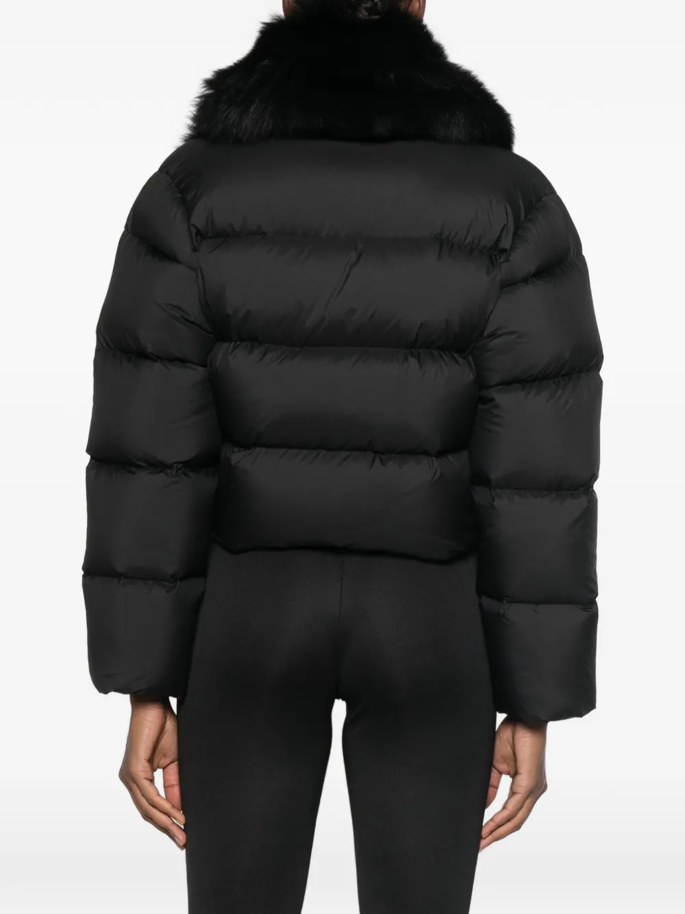 Gucci Padded Polyester Jacket with Shearling in Black, view 4