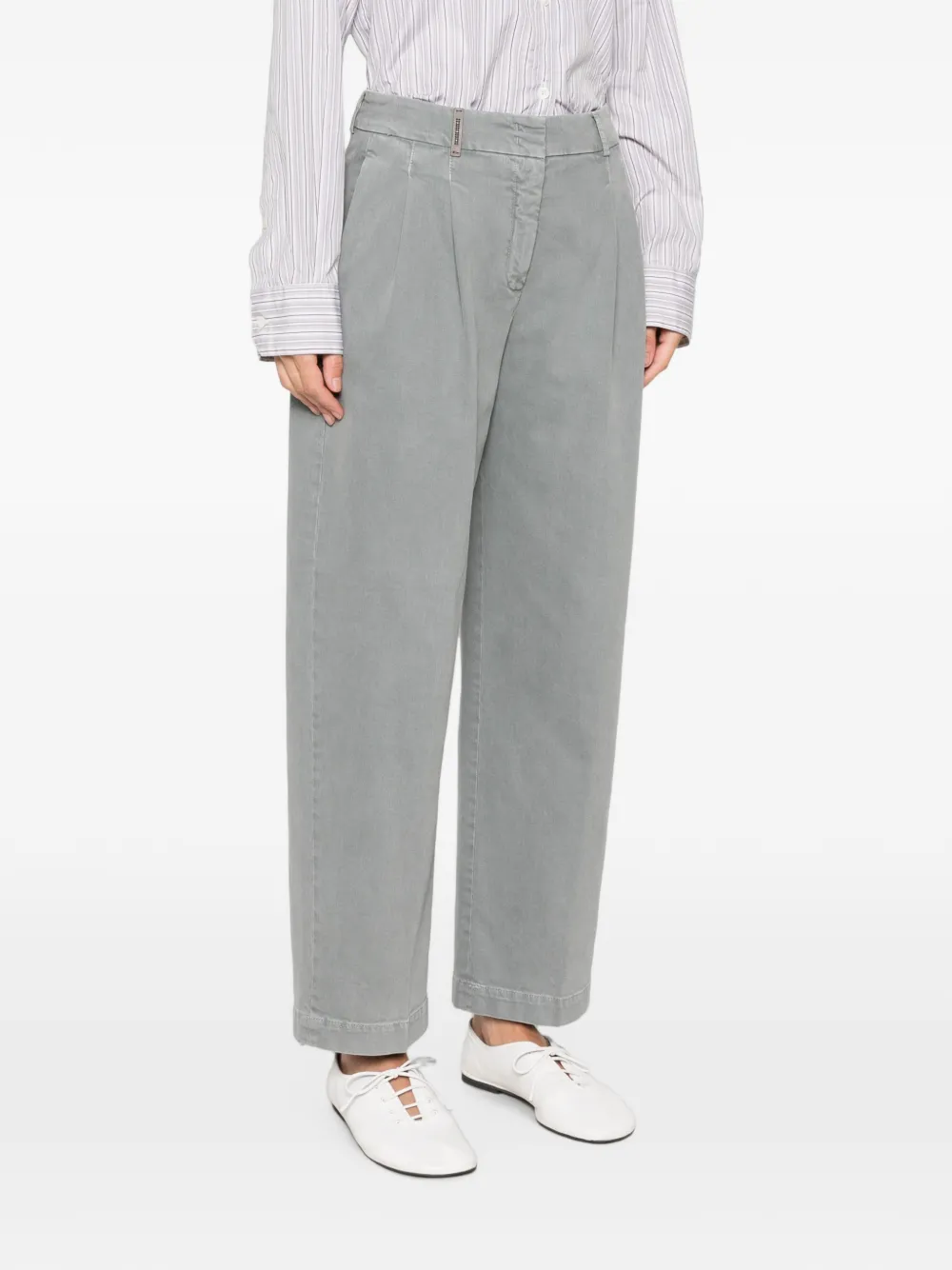 Peserico pleated straight-leg jeans Grijs