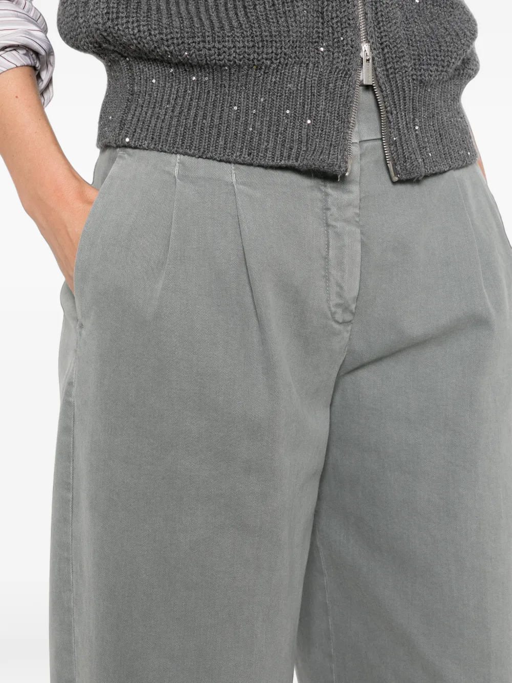 Peserico pleated straight-leg jeans Grijs