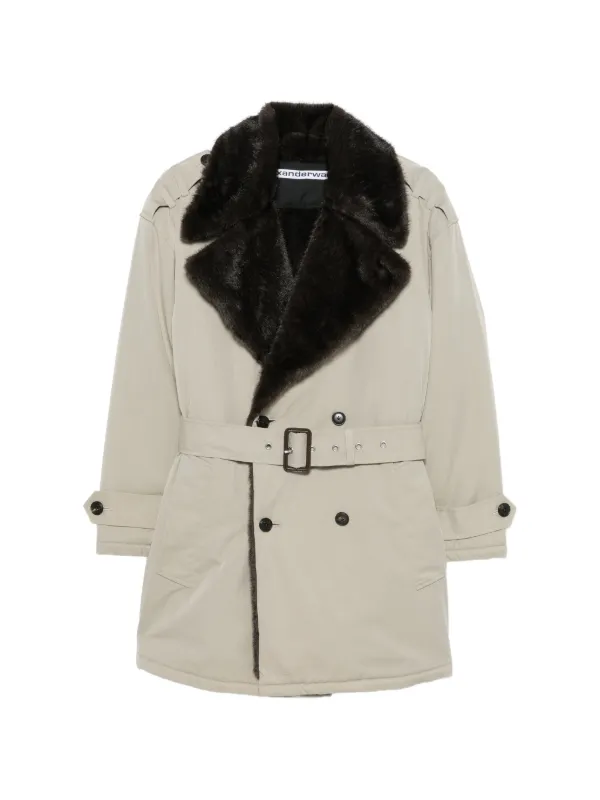 Alexander Wang Belted Double-breasted Coat in Neutrals