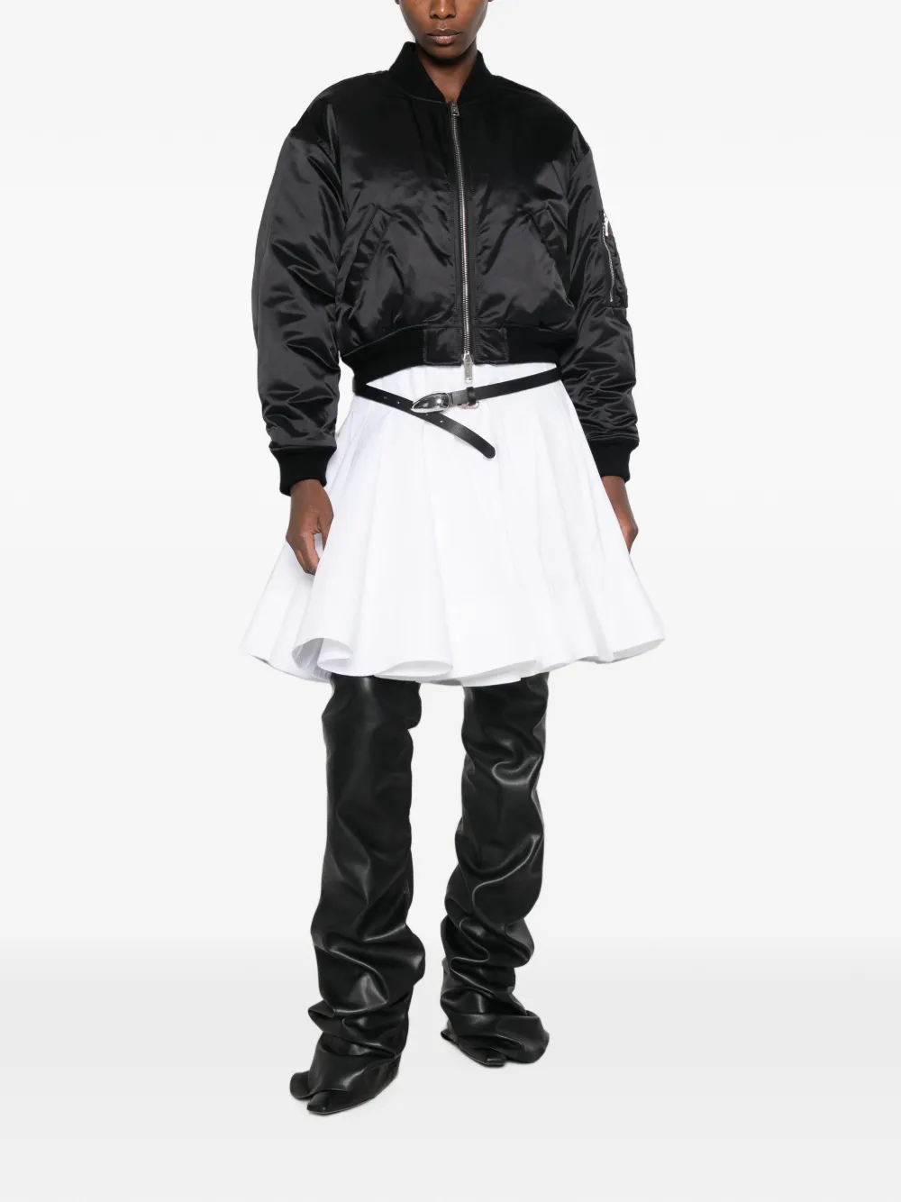 Alexander Wang Bomberjack met satijnen afwerking Zwart