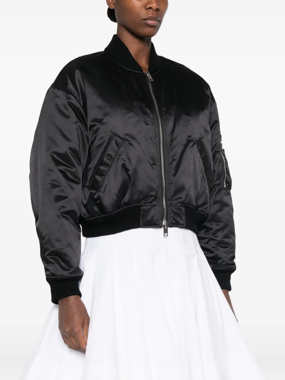 Alexander Wang Bomberjack met satijnen afwerking Zwart