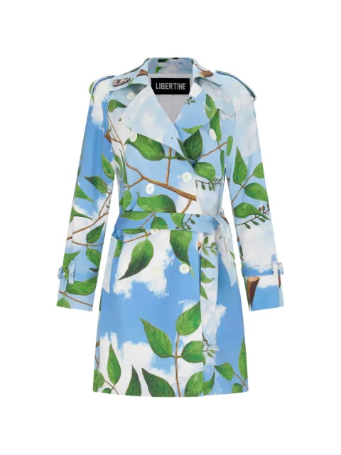 Libertine Magritte floral-print trench coat