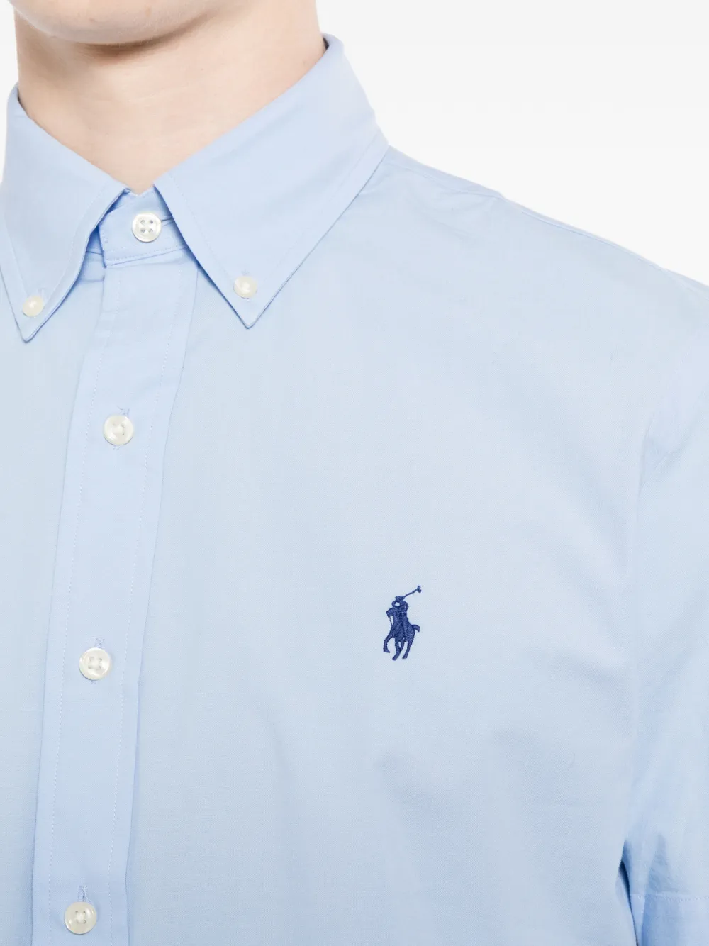 Polo Ralph Lauren embroidered-logo short-sleeve shirt Blauw