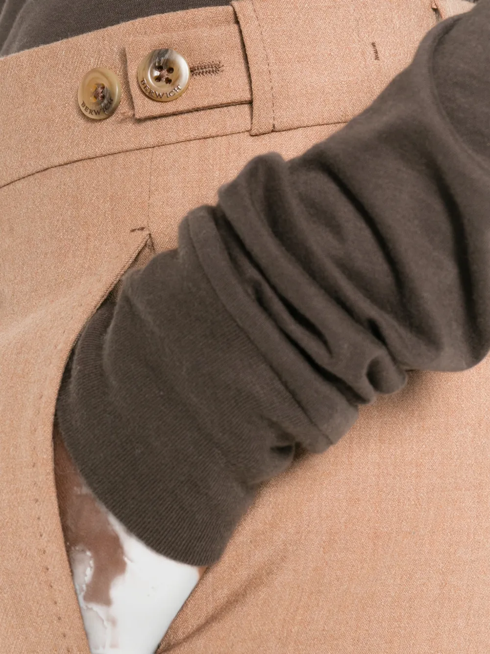 Berwich Geplooide pantalon Beige