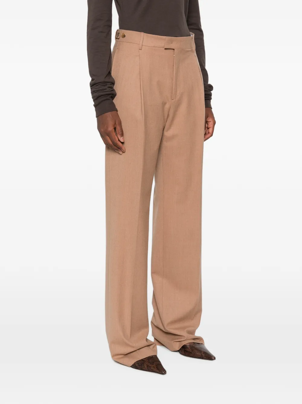 Berwich Geplooide pantalon Beige