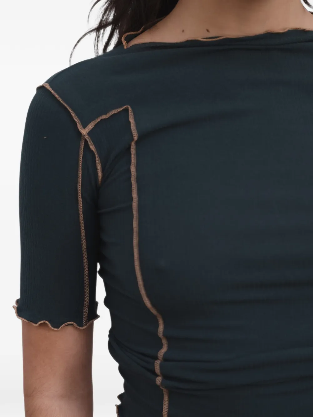 Baserange Omato overlock-stitch T-shirt Groen